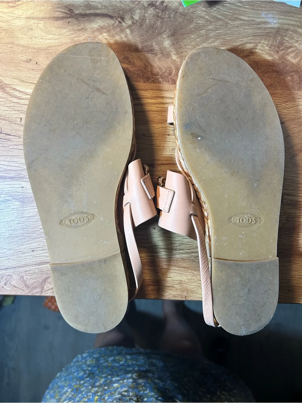 Tod's Pink Leather Sandals with Gold Chain Accent